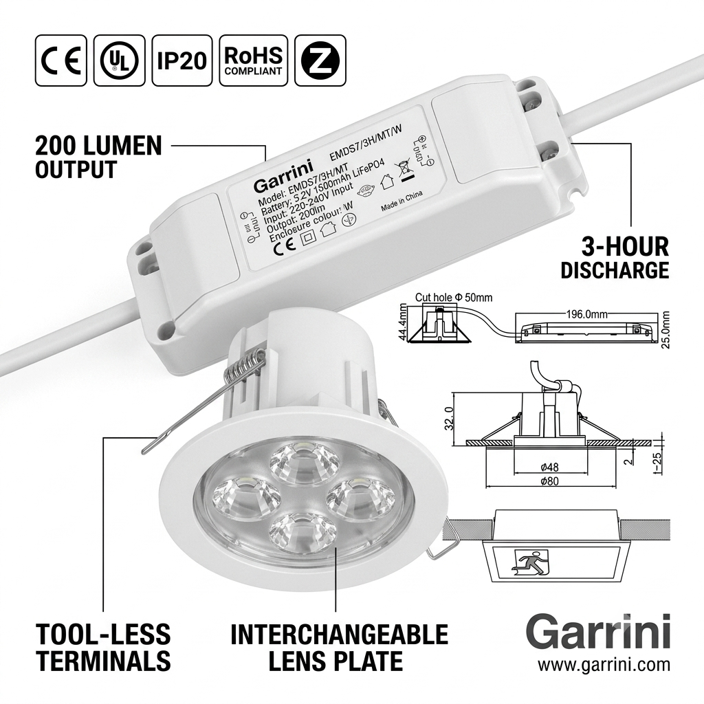 Circular LED Emergency Downlight